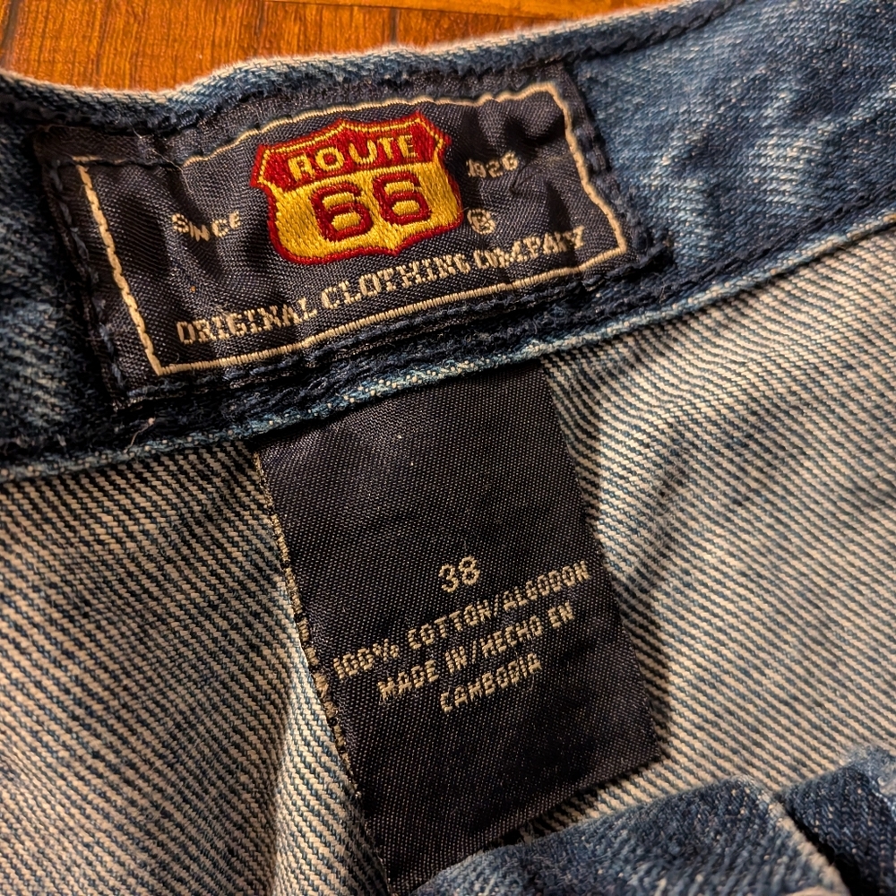 Route 66 Vintage Y2K Blue Jean Cargo Shorts Heavyweight Outdoor Men's 38 - Picture 4 of 6